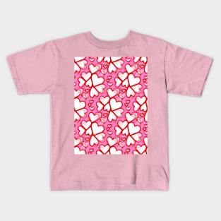 HAPPY Valentines Day White Hearts. Kids T-Shirt